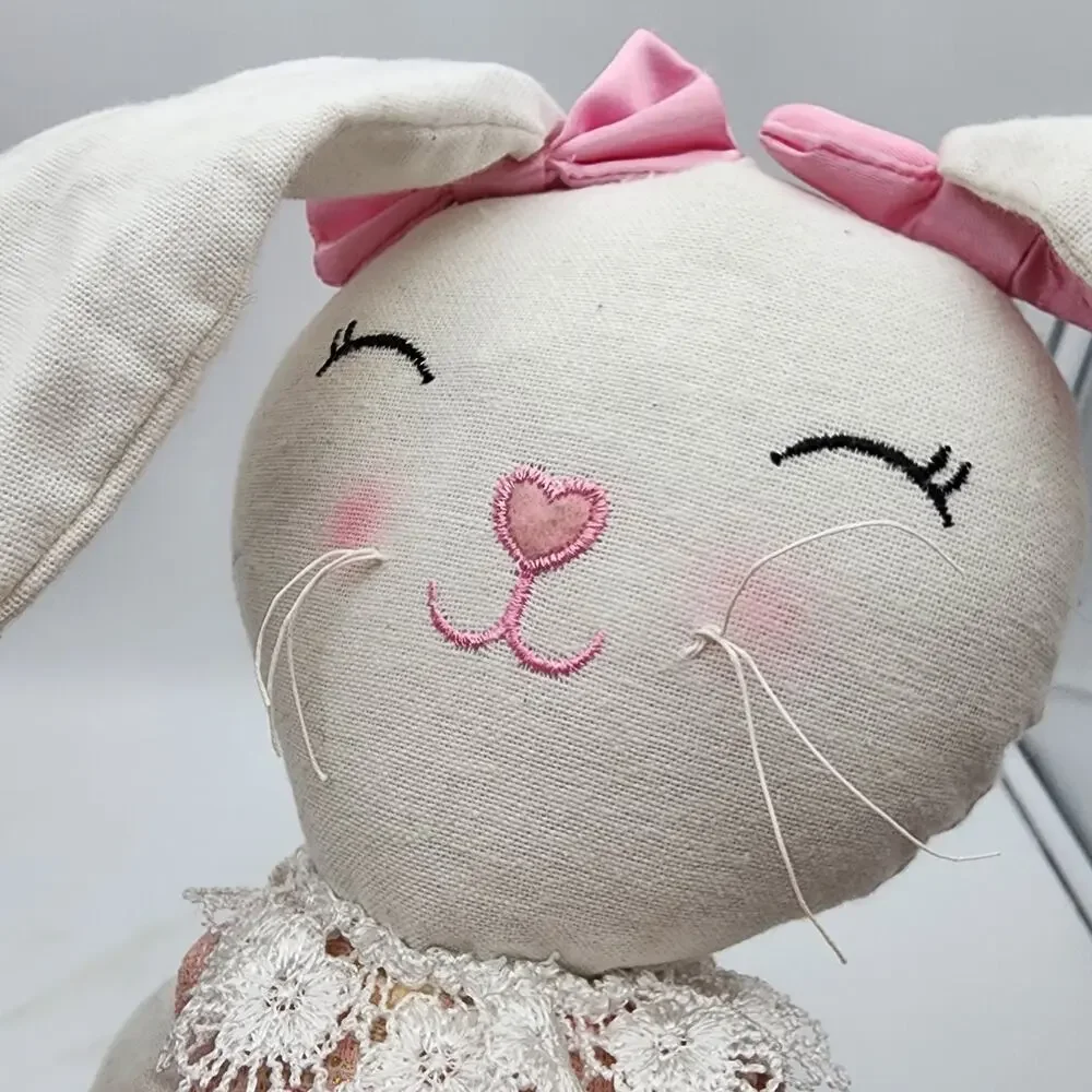 Linen Ballerina Bunny Plush Figurine 22
